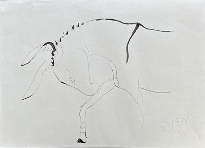 Lot 483 - Sven BERLIN (1911-1999) Donkey Ink drawing...