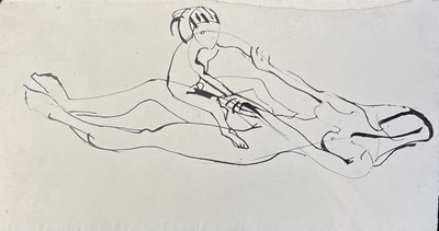 Lot 10 - Sven BERLIN (1911-1999)   Mother and Child Ink...