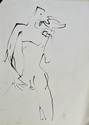 Lot 29 - Sven BERLIN (1911-1999) Man with Dove Ink...