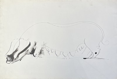 Lot 140 - Sven BERLIN (1911-1999) Sow Ink drawing 40x58cm