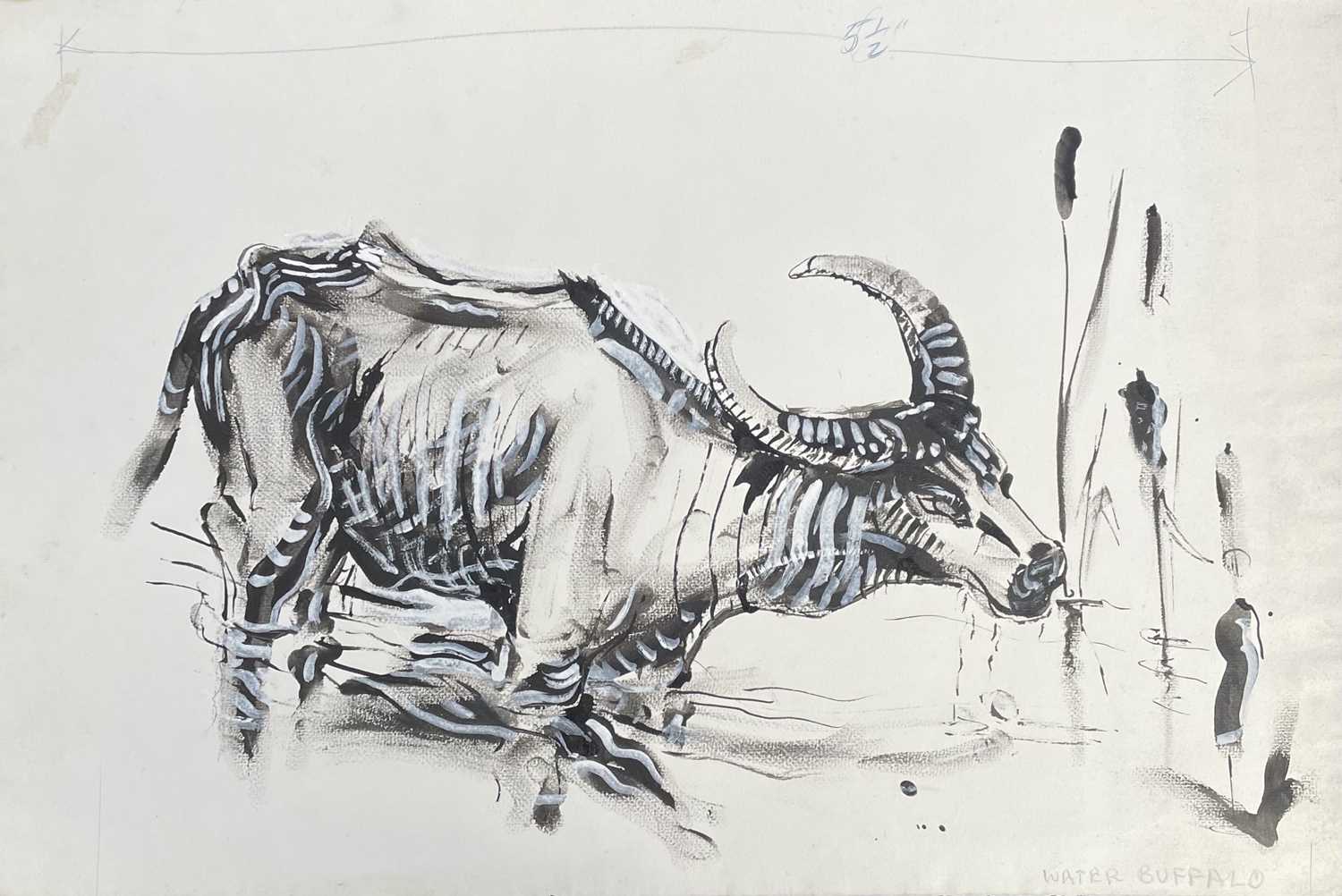 Lot 182 - Sven BERLIN (1911-1999) Water Buffalo Ink...