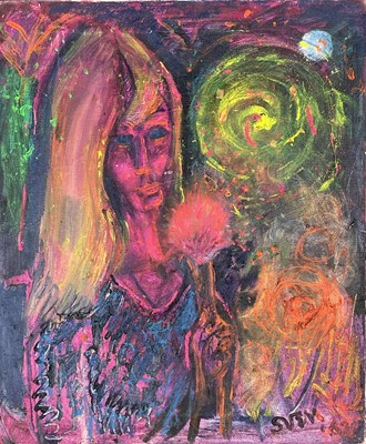 Lot 186 - Sven BERLIN (1911-1999) Firework Girl Oil on...