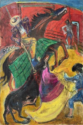 Lot 586 - Sven BERLIN (1911-1999) Bullfight Oil on...