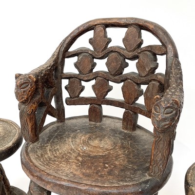 Lot 2 - A throne chair, Bamileke, Cameroon, the back...