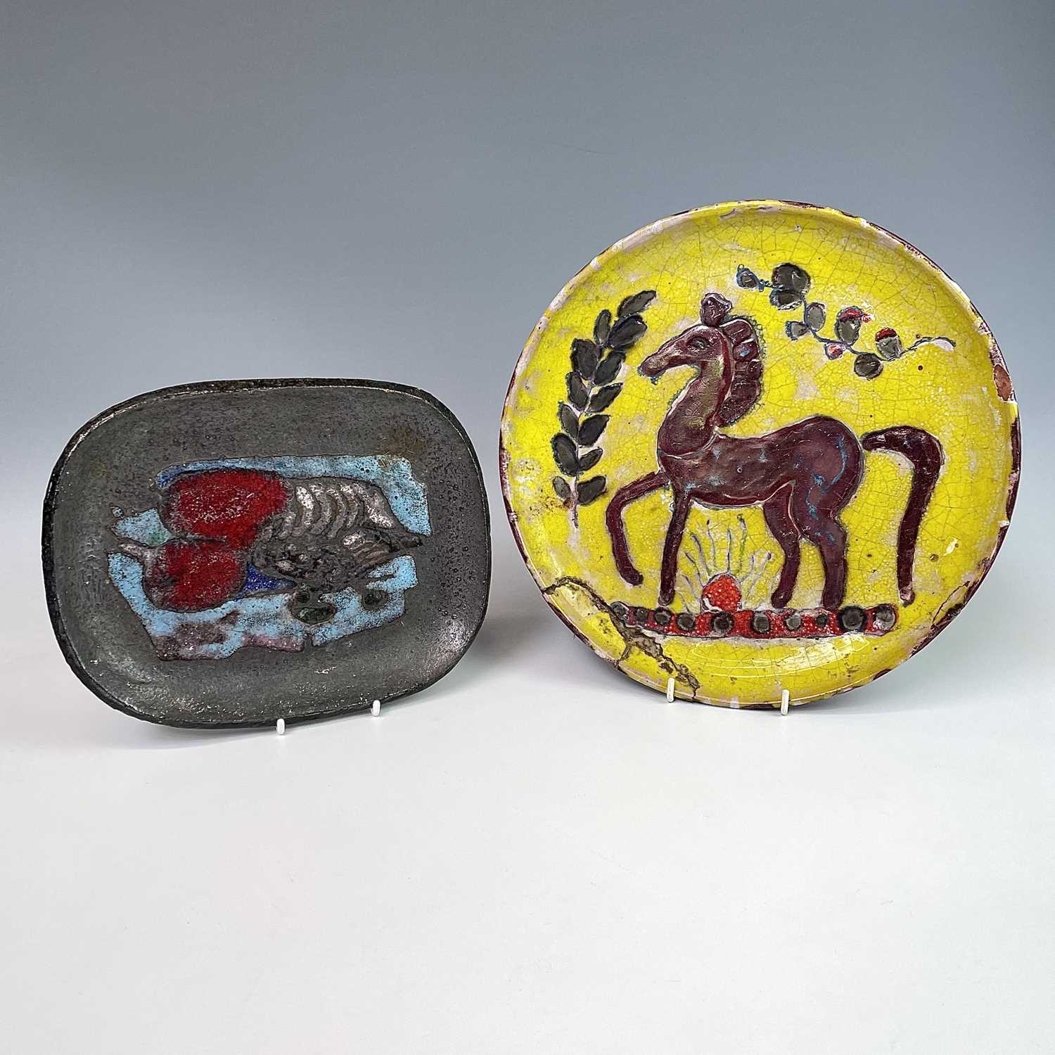 Lot 715 - AR Roux Juan Les Pins Ceramic plate Foal on a...