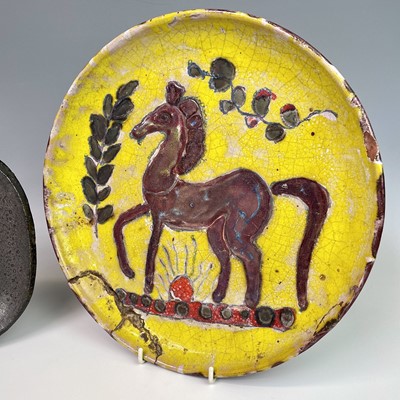 Lot 715 - AR Roux Juan Les Pins Ceramic plate Foal on a...