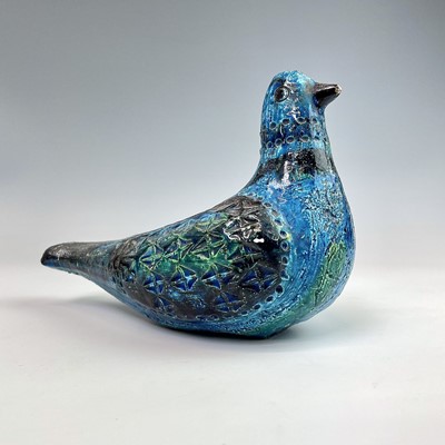 Lot 98 - A blue ceramic 'Bitossi' bird Length 22cm From...
