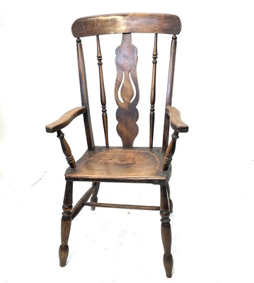 Lot 65 - A late 19th century ash and beech Windsor...
