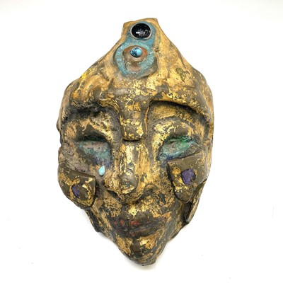 Lot 30 - Sven BERLIN (1911-1999) Mask Gilded, stone set...