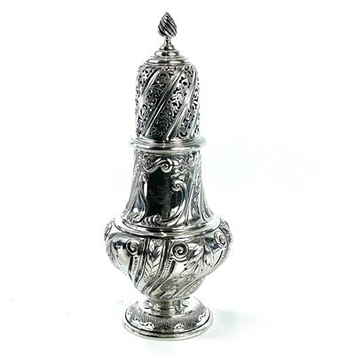 Lot 132 - A large Victorian silver sugar caster by...