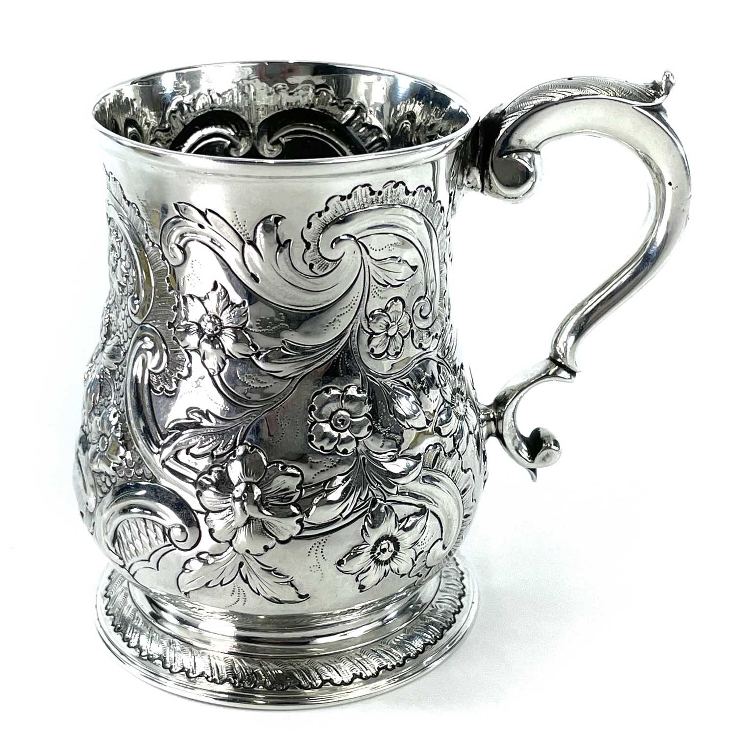 Lot 67 - A good George II silver baluster mug with...