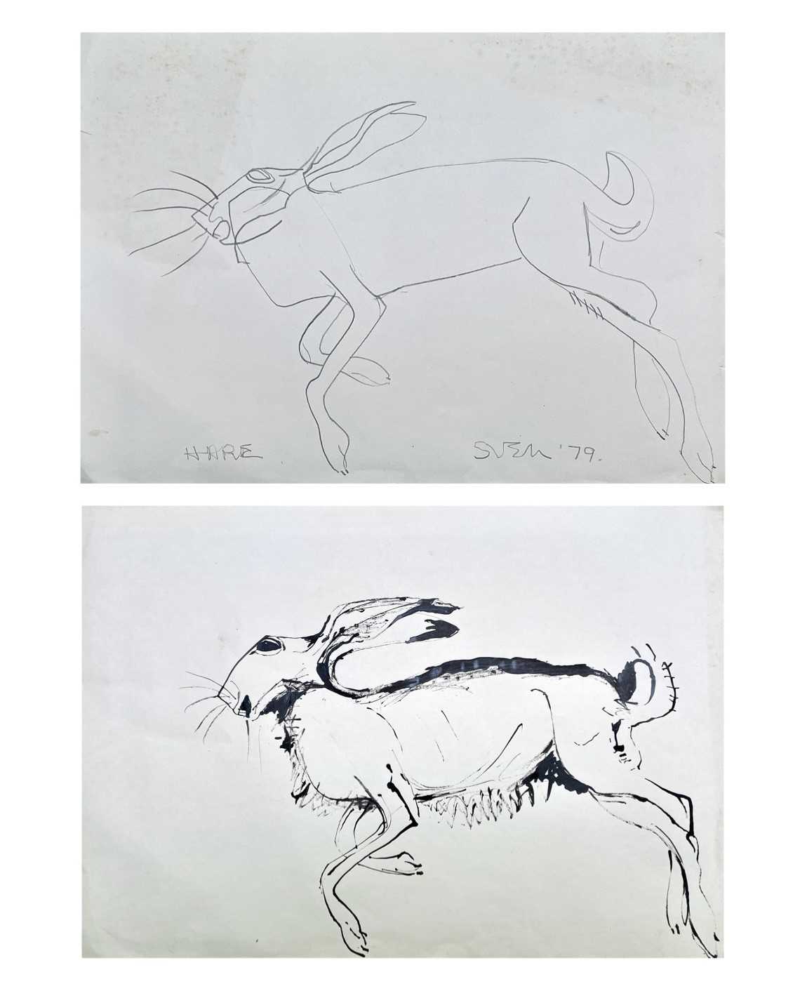 Lot 335 - Sven BERLIN (1911-1999) Hare Two works - an...