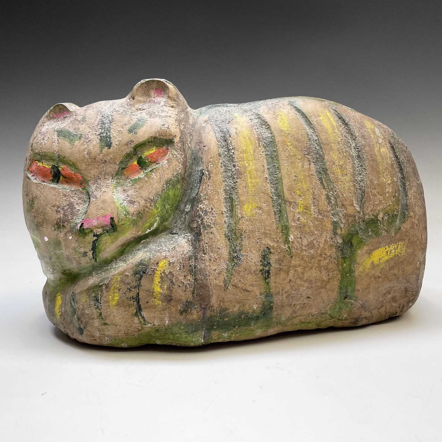 Lot 515 - Sven BERLIN (1911-1999) Cat Painted alabaster...