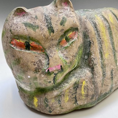 Lot 515 - Sven BERLIN (1911-1999) Cat Painted alabaster...