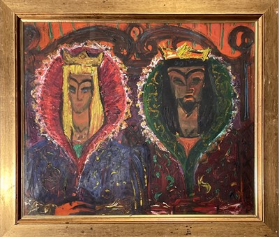 Lot 136 - Sven BERLIN (1911-1999) King and Queen Oil on...