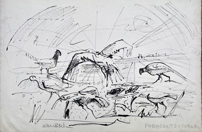 Lot 107 - Sven BERLIN (1911-1999) Pheasants & Curlews...