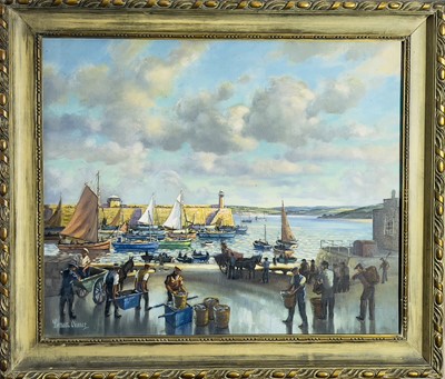 Lot 267 - Bernard NINNES (1899-1971) St Ives Harbour Oil...