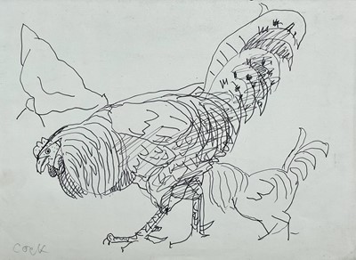 Lot 373 - Sven BERLIN (1911-1999) Cock Ink drawing...
