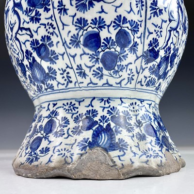 Lot 25 - A Dutch Delft pottery vase, 18th century,...
