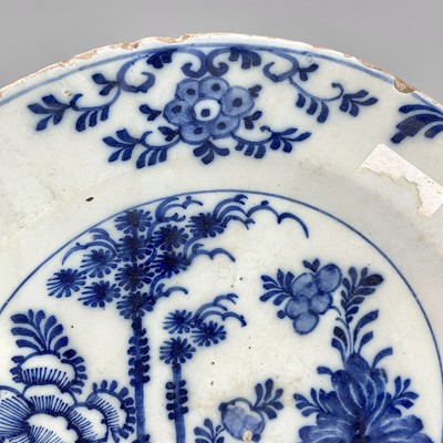 Lot 31 - An 18th century Dutch Delft dish, decorated...