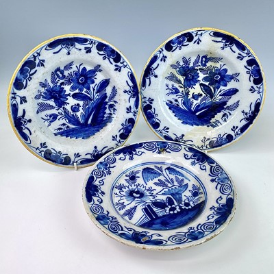 Lot 39 - Three Dutch Delft dishes, 18th century,...