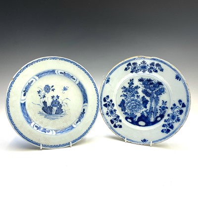 Lot 43 - Two Delft blue and white plates, 18th century,...