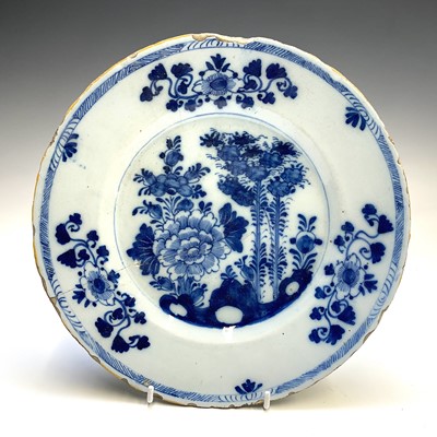 Lot 43 - Two Delft blue and white plates, 18th century,...