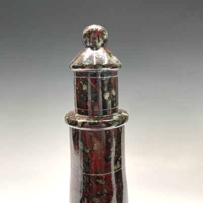 Lot 45 - A Cornish serpentine turned and polished model...