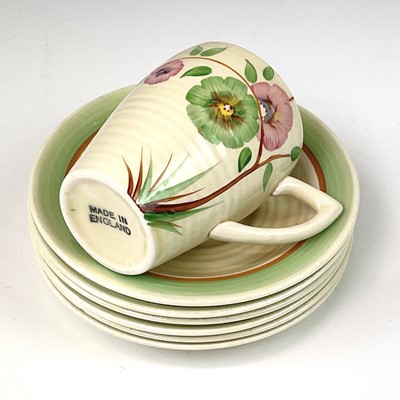 Lot 821 - A Clarice Cliff Lynton shape coffee set, circa...