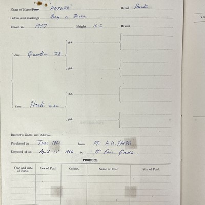 Lot 173 - The private stud book of A. C. W. Norman of Wilcote Manor