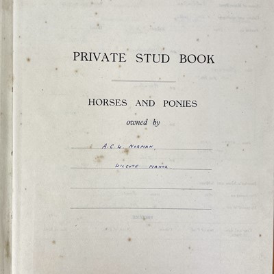 Lot 173 - The private stud book of A. C. W. Norman of Wilcote Manor