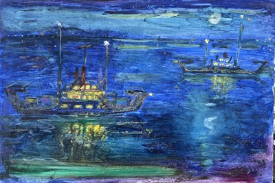 Lot 126 - Sven BERLIN (1911-1999) Cowes Evening Oil on...