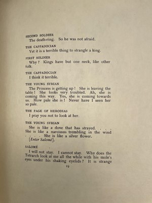 Lot 1025 - OSCAR WILDE. 'Salome,' illustrated by Aubrey...