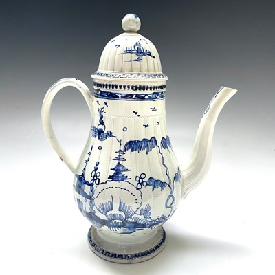 Lot 835 - A late 18th century pearlware reeded coffee...