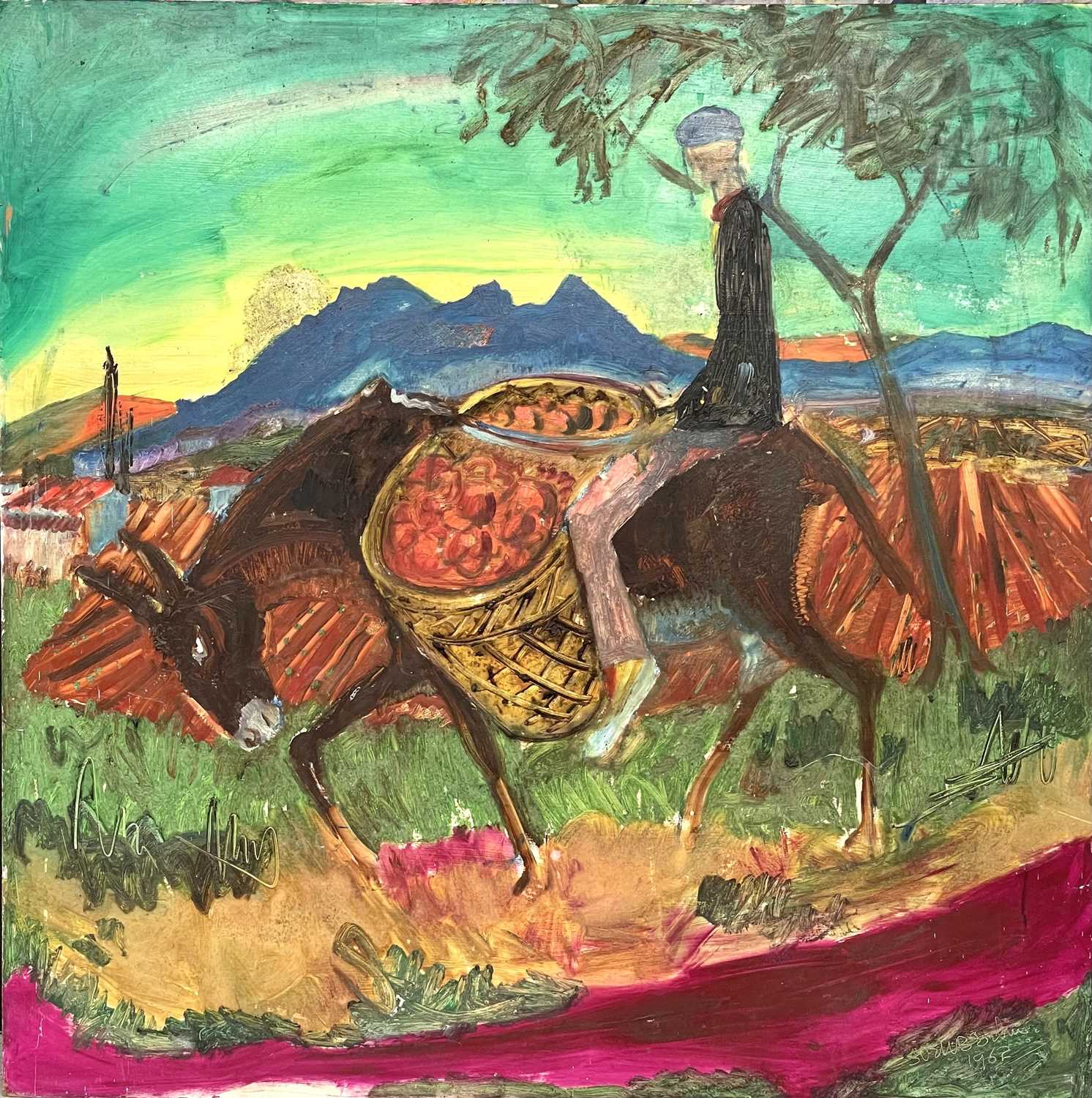 Lot 236 - Sven BERLIN (1911-1999) Donkey and the farmer...