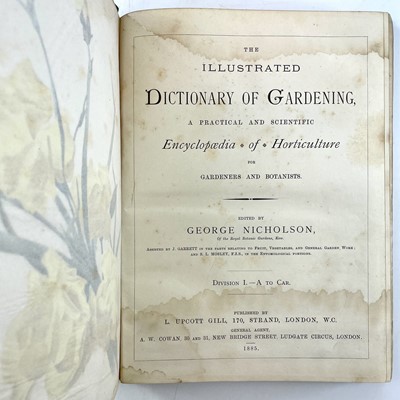 Lot 334 - GEORGE NICHOLSON. 'The illustrated dictionary of gardening,'