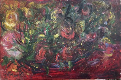 Lot 301 - Sven BERLIN (1911-1999) Bowl of Flowers Oil on...