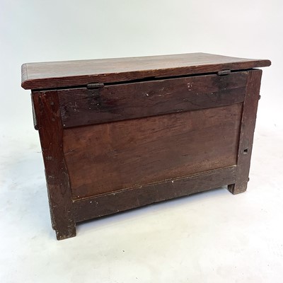 Lot 101 - An oak coffer, with 16th century panels,...