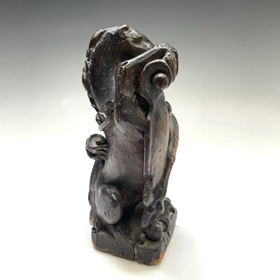 Lot 103 - A carved wood finial in the form of a horse...