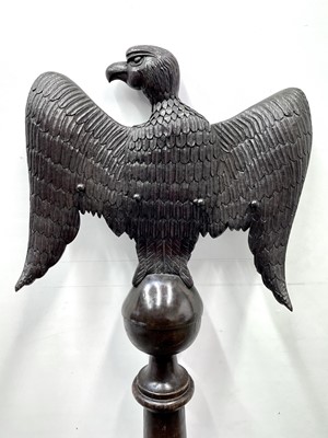 Lot 111 - A 19th century stained wood eagle lectern,...
