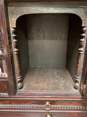 Lot 115 - A Portuguese rosewood and walnut cabinet,...