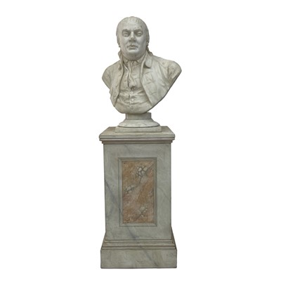 Lot 7 - A marble portrait bust of a gentleman, late...