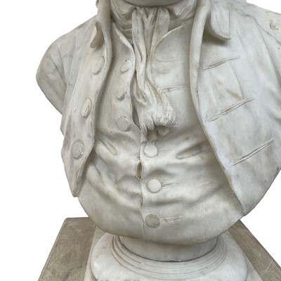 Lot 7 - A marble portrait bust of a gentleman, late...