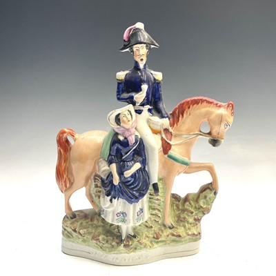 Lot 128 - Four Victorian Staffordshire figures, to...