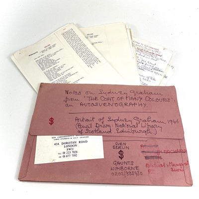 Lot 368 - Sven BERLIN (1911-1999) Two folders relating...