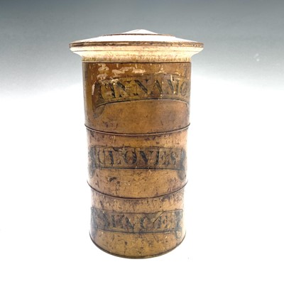 Lot 95 - A treen three section spice tower, 19th...