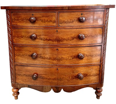 Lot 3009 - A Victorian mahogany chest of drawers with two...