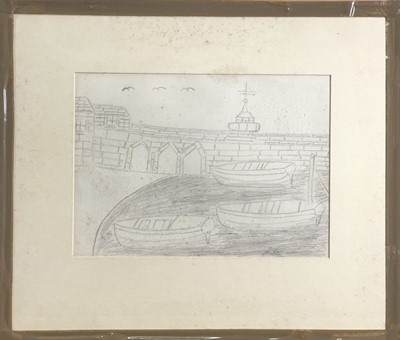 Lot 114 - Bryan PEARCE (1929-2006) Harbour Crayon and...