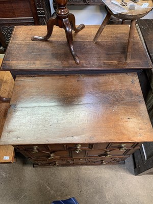 Lot 86 - A 17th century oak chest of drawers, with...
