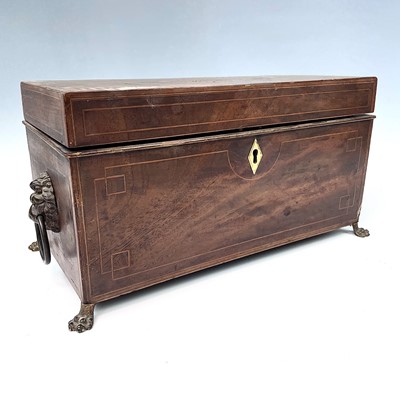 Lot 15 - A George III mahogany, inlaid and crossbanded...